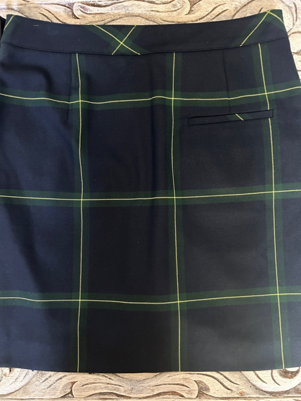 Golfino Women's Navy and Green Plaid Mini Skirt - Picture 6 of 13